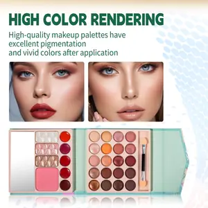 29 Color Eyeshadow Palette with Mirror & Brush, 1Box Matte & Glitter Eye Shadows Palette, Multi-functional Face Makeup Palette, Eye Makeup Products matte high pigment Waterproof Matte Lip Liner Pencil Cosmetic 29Color/1Set# nikita dragun palette