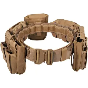 Battle Belts for Men Tactical: Tactical Heavy Duty Belts Law Enforcement Airsoft Utility Belt with Pouches 7 PCS(Selfie Accessories)