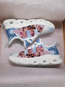 KPop Demon Hunters Kids Sports Shoes, Breathable Mesh Upper, Soft Eva Sole, Snowflake Print, Casual Schoolwear, All Seasons