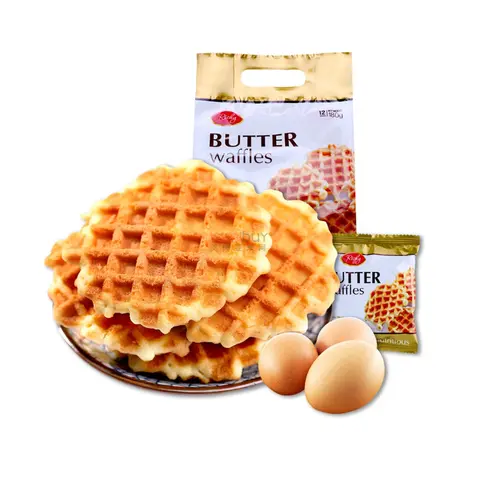 RICHY Premium Butter Waffles - 100% Fresh Eggs (6.34 oz / 12 Packs) Delicious Egg Waffle Cookies - 12 Individually Wrapped Packs