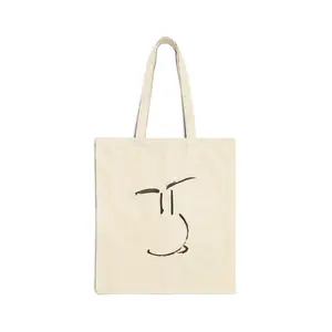 Minimal Abstract Face Tote Bag | Line Art Smirking Expression