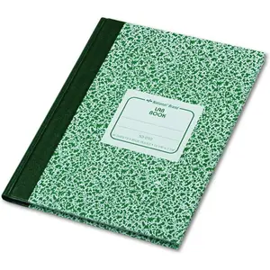 Lab Notebook, Wide/Legal Rule, Green Marble Cover, 96 Sheets 10.13 x 7.88