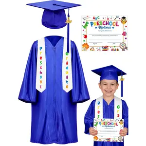 Preschool Graduation Cap and Gown Set, Unisex Kindergarten Graduation Outfit with Stole 2026 Tassel and Certificate