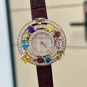 Bvlgari Vintage Quartz Gold Plated 40mm Custom White MOP Diamond MWT000626