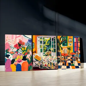 3pcs Tropical Oasis Wall Art, Lively Colors Poster, Serene Atmosphere Art Prints, Exotic Decor Home Decor, Modern Wall Paintings, Cozy Canvas Posters Wall Arts, Decor for Living Room, Restaurant, Kitchen, Bedroom, Housewarming Gift, With Frame