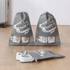 5pcs Shoe Bags for Travel, Non-woven Drawstring Shoe Storage Bag, Portable Home Shoes Organizers, Men and Women Size Dustproof & Waterproof Sports Shoe Bags for Packing