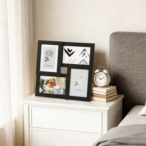 Modern Collage Photo Frame – 4x6 Picture Frame with Glass Front, Easy Wall or Tabletop Display, Ideal for Family, Wedding, or Gallery – Single Pack