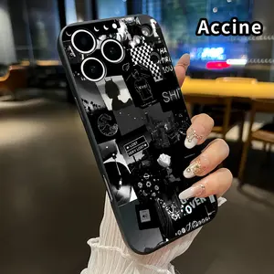 Compatible for iPhone 17 16 Pro Max 15 Plus 14 13 12 11 Air XS XR E Case Noir Aesthetic Collage All Coverage Lens Protection Ultra Thin Phone Cover for Male