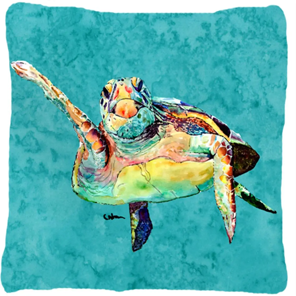212 MAIN Heavyweight Fade-Resistant Turtle Print Decorative Pillow, Durable Soft Weather-Resistant Waterproof Polyester Cushion for Indoor & Outdoor Furniture Use, Durable Cushions, Soft Cushion