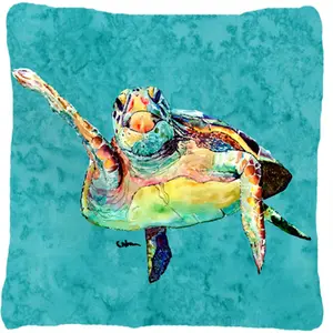 212 MAIN Heavyweight Fade-Resistant Turtle Print Decorative Pillow, Durable Soft Weather-Resistant Waterproof Polyester Cushion for Indoor & Outdoor Furniture Use, Durable Cushions, Soft Cushion