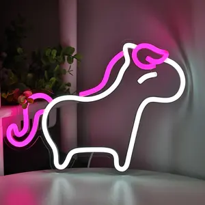 1pc Cute Adorable Unicorn LED Neon Sign | Wall Hanging,Perfect for Bedroom, Game Room, Cafe, Shop, Party Spaces, Dorm Room, Birthday, Studio, Hair, Nail, Beauty Salon Decoration