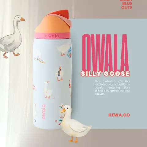 [New] Owala UO Exclusive Silly Goose FreeSip 32 oz Water Bottle, 24-hour insulation, suitable for daily use, gift for mom