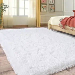 Fluffy Rugs for Bedroom Living Room, 4x6 Feet Indoor Modern Shaggy Area Rugs, Non-Slip Fuzzy Shag Floor Carpet for Dorm   Room Decor, Soft Plush Throw Rug,