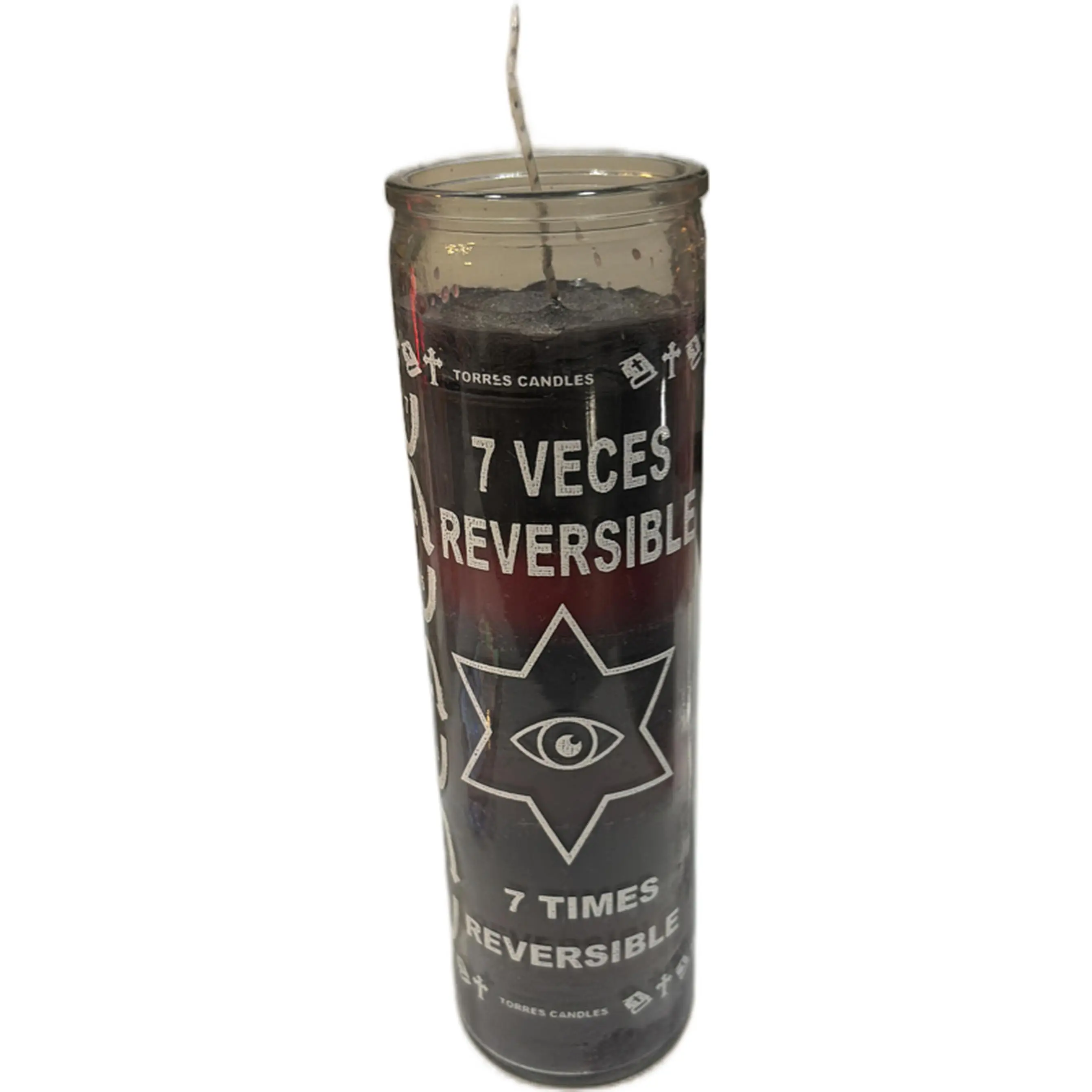 7 Times Reversible Candle with Symbolic Design, Ideal for Rituals and Ceremonies, 7 Vezes Reversible