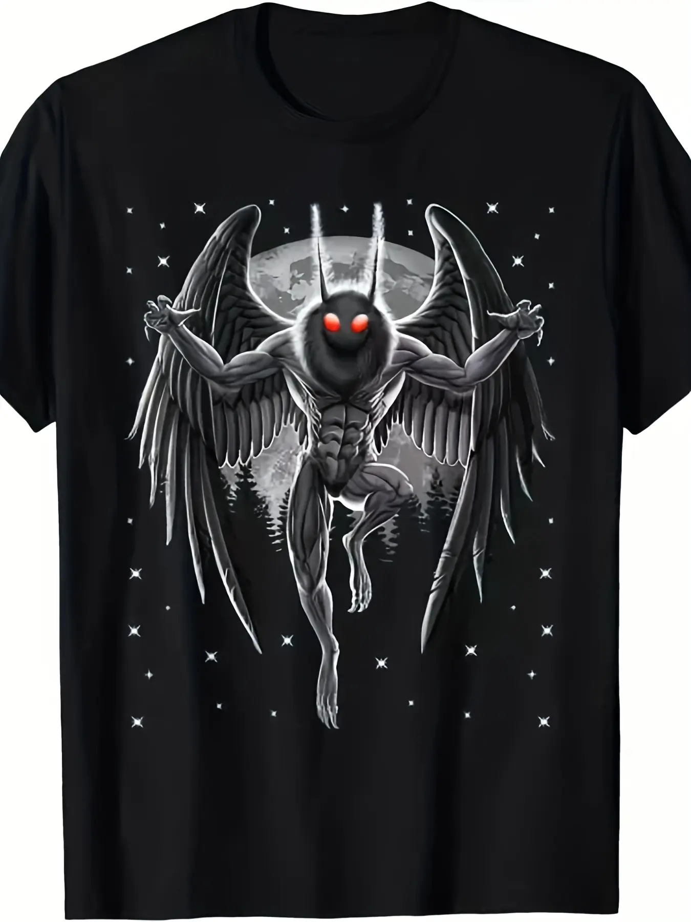 Men'S Mothman Cryptozoology T-Shirt - Limited Edit unisex soft cotton short sleeve t shirt, vintage graphic casual tee for men women teens, perfect birthday holiday gift for camping travel gym daily street  wear