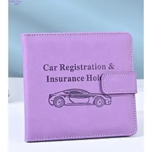 2026 New Leather Car Document Holder, Ultra-Thin PU Card Wallet with Multiple Slots & Secure Buckle, Essential Self-Drive & Travel Accessory for Men Women, Durable Road Trip Must-Have,summervibes