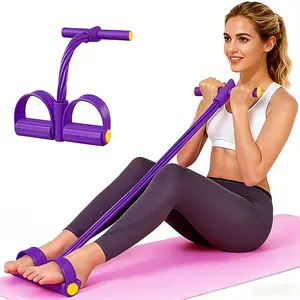 Multifunction Tension Rope, 6-Tube Elastic Resistance Bands, Pedal Resistance Band with Handles, Natural Latex for Fitness Training