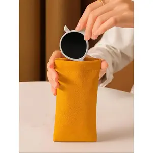 Solid Color Soft Pu Sunglasses Case, 2024 New Style Portable Pu Leather Glasses Case, Anti-scratch Glasses Storage Bag, Eyewear Accessories for Women and Men, Portable Sunglasses Organizer,