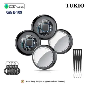 Summervibes Air Tags 4er Pack Schwarz, Smart Key Finder Kompatibel mit Apple Wo ist? APP (iOS NUR), Airtag für Schlüssel/Taschen, Koffer-Tracker mit Austauschbarer Batterien, Kleine Elektronik Tracker