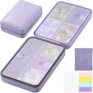 Travel Pill Organizer with Blank Labels, Weekly Pill Box, 8 Large Compartments Medicine Organizer, Moisture-Proof Pill Case for Vitamin, Medicine, Fish Oil/Supplements,