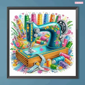 5D DIY Partial Special-Shaped Drill Diamond Painting Kit with Shining Gems, 30x30cm Sewing Machine Compatible