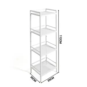 Garvee Space-Saving 3-Tier Ladder Shelf Organizer – Multifunctional Freestanding Storage Rack for Kitchen, Living Room, Bedroom, Office – Rustic Black Display with Drawer
