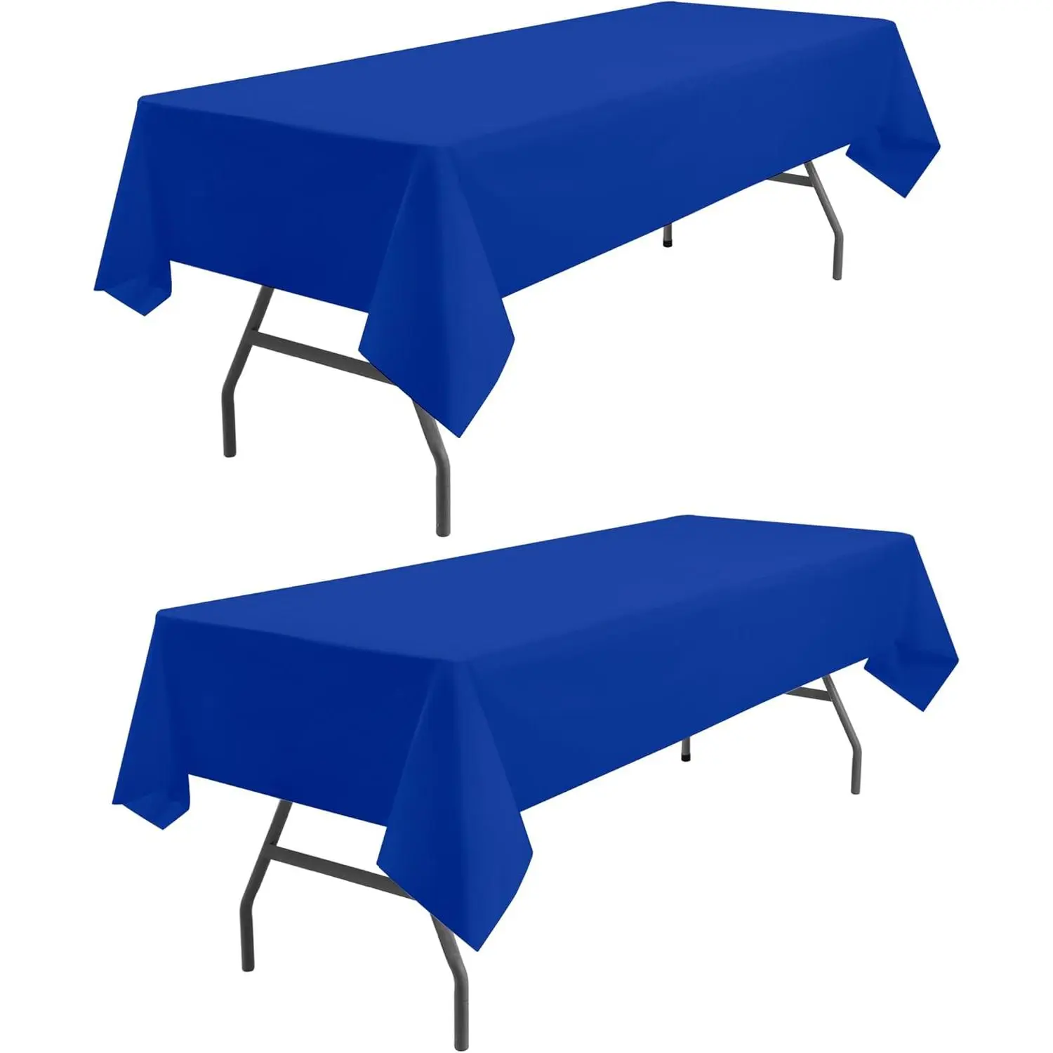Royal Blue Tablecloths Plastic 2 Pack Dark Blue Disposable Table Covers 54" x 108"  Blue Table Cloths for Parties Birthdays Weddings Holiday Banquet Fits up to 8 Foot Rectangle Tables