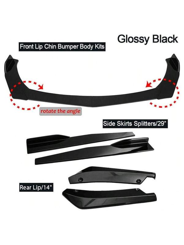Car Front Lip & Chin Bumper Modification Kit – Designed For Fashion Owners, High-Quality Black PP, Easy Install, Compatible With Most Models!