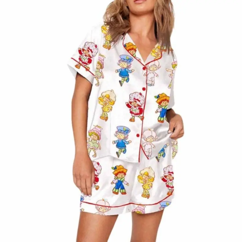 Strawberry Shortcake And Friends Pajama Set, Satin Pyjamas Set 2025