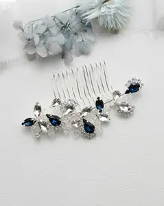 Carla Sapphire Blue Wedding Comb