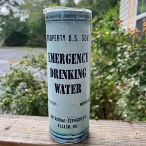 Emergency Drinking Water 20oz Tumbler Fallout SHTF with Lid and Straw