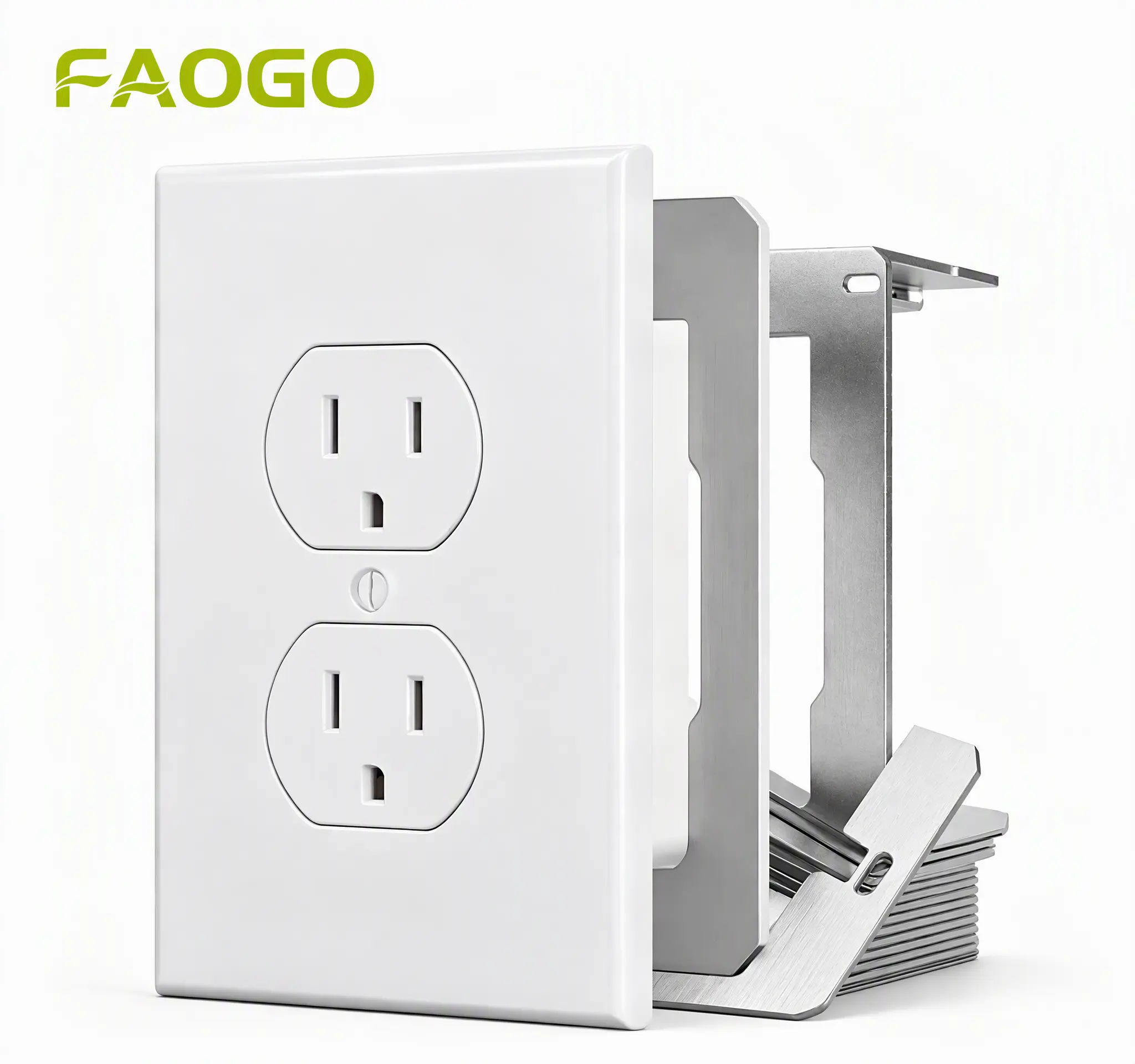 【diyproject】Faogo Outlet Spacer Wall Plate Box Extender for Recessed Electrical Outlets, Adjustable Stainless Steel Repair Shims Kit, Rustproof Durable Spacer for Sunken Loose Duplex Receptacle Covers, Easy DIY Home Improvement Install Fix Wall Plates