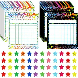 80 Pack Reward Chart for Kids, Incentive Behavior Chart for Home, 2 Designs with 2160 Star Sticker, Kids Chore Chart, Sticker Chart for Kids Behavior