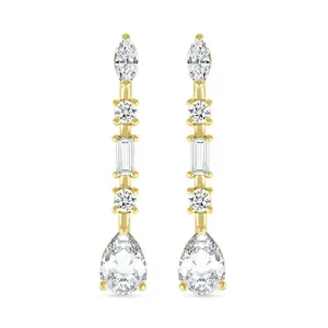 Mixed Shape White Sapphire Dangle Earrings