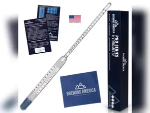 Thermo-Hydrometer Triple Scale Single: ABV Tester Professional NIST Traceable Hydrometer