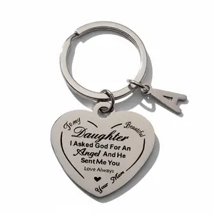 Stainless Steel "To My Daughter" Keychain Key Ring, Gift For New Year