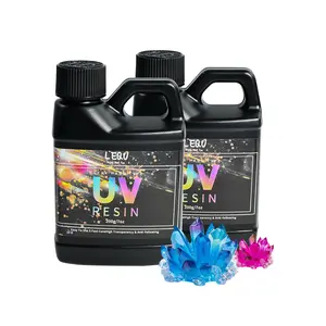 LEQU Upgraded 7oz/17oz Crystal Clear UV Resin Hard, Low Odor Ultraviolet Epoxy Resin, UV Light Cure Solar Sunlight Activated Glue for Jewelry, Craft Decoration