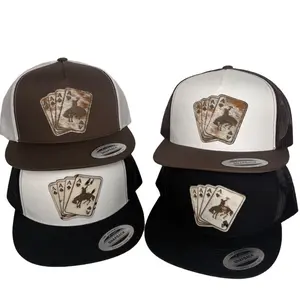 Cowboy Poker Cowhide SnapBack Hat Cowboy Poker Cowhide SnapBack Hat
