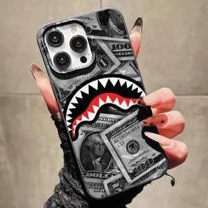 Large Hole Crocodile Money Pattern Phone Case, Valentine's Day Gift, Compatible with iPhone 11-17 Series Smartphone, Anti-Drop Protective Cover, Accessories
