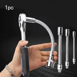 1pc, Chrome Vanadium Steel Extension Bar Wrench Extend Rod with 1/4" Drive End - High Torque, Bendable, And Rust-Resistant for Automotive Maintenance Automotive Maintenance Tools