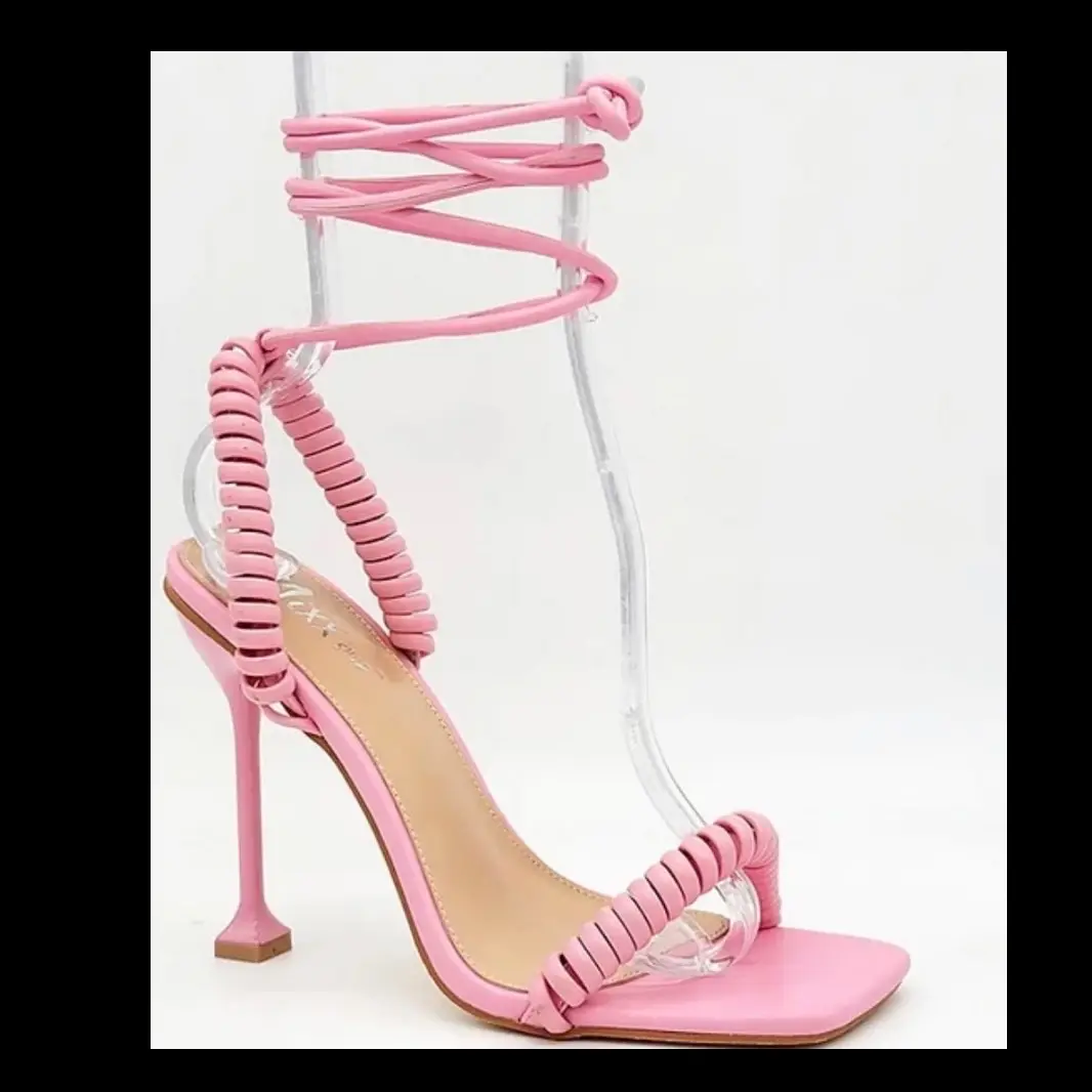 Megan - Pink Open Toe Mid Heel (3-5 cm)