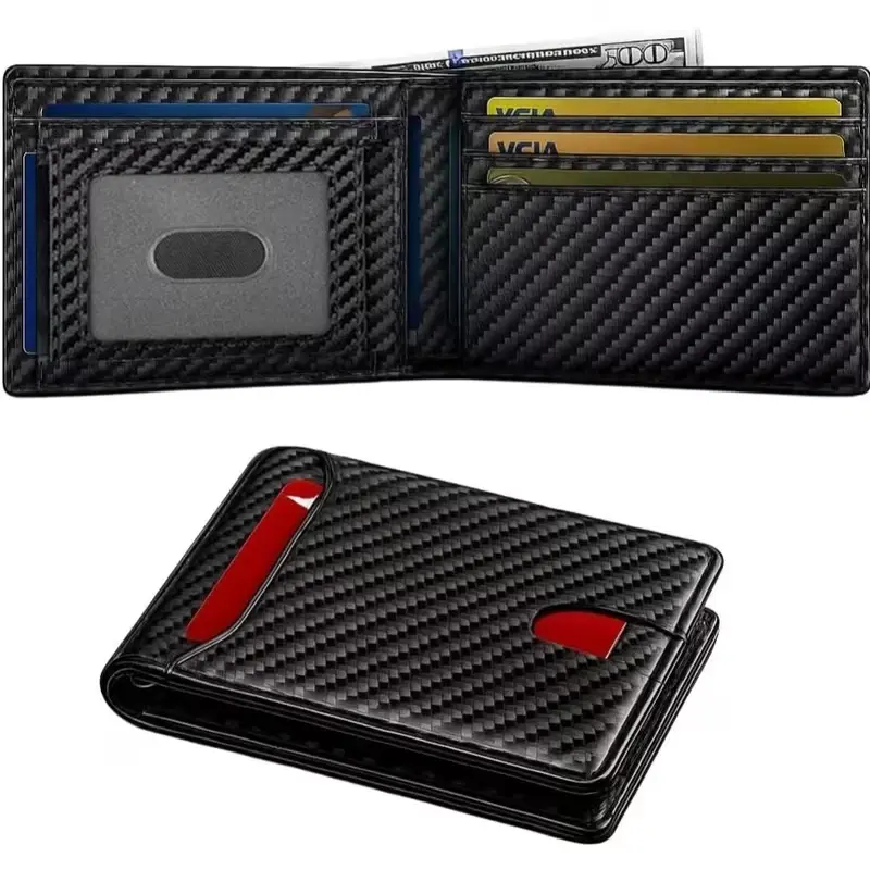 Men’s Slim Leather Bifold Wallet – RFID Blocking, Cards & Cash Slots, Gift Box