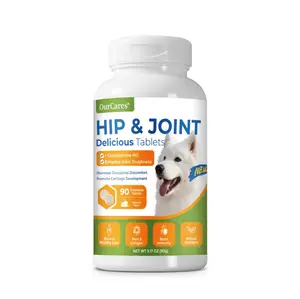 OurCares Premium Hip and Joint Support Calcium Tablets for Dogs (Chicken Flavor) - 90g | Contains Glucosamine, Chondroitin, and MSM, Supports Bone and Joint Health, Nutritional Supplement for Dogs, GLB Series