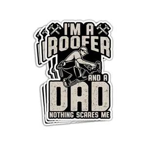 Roofer Dad Funny Roofer Stickers, Roofing Stickers, Carpenter Construction Waterproof Vinyl Decal, Gifts for Hard Hat, Car, Laptop, Helmet, Notebook