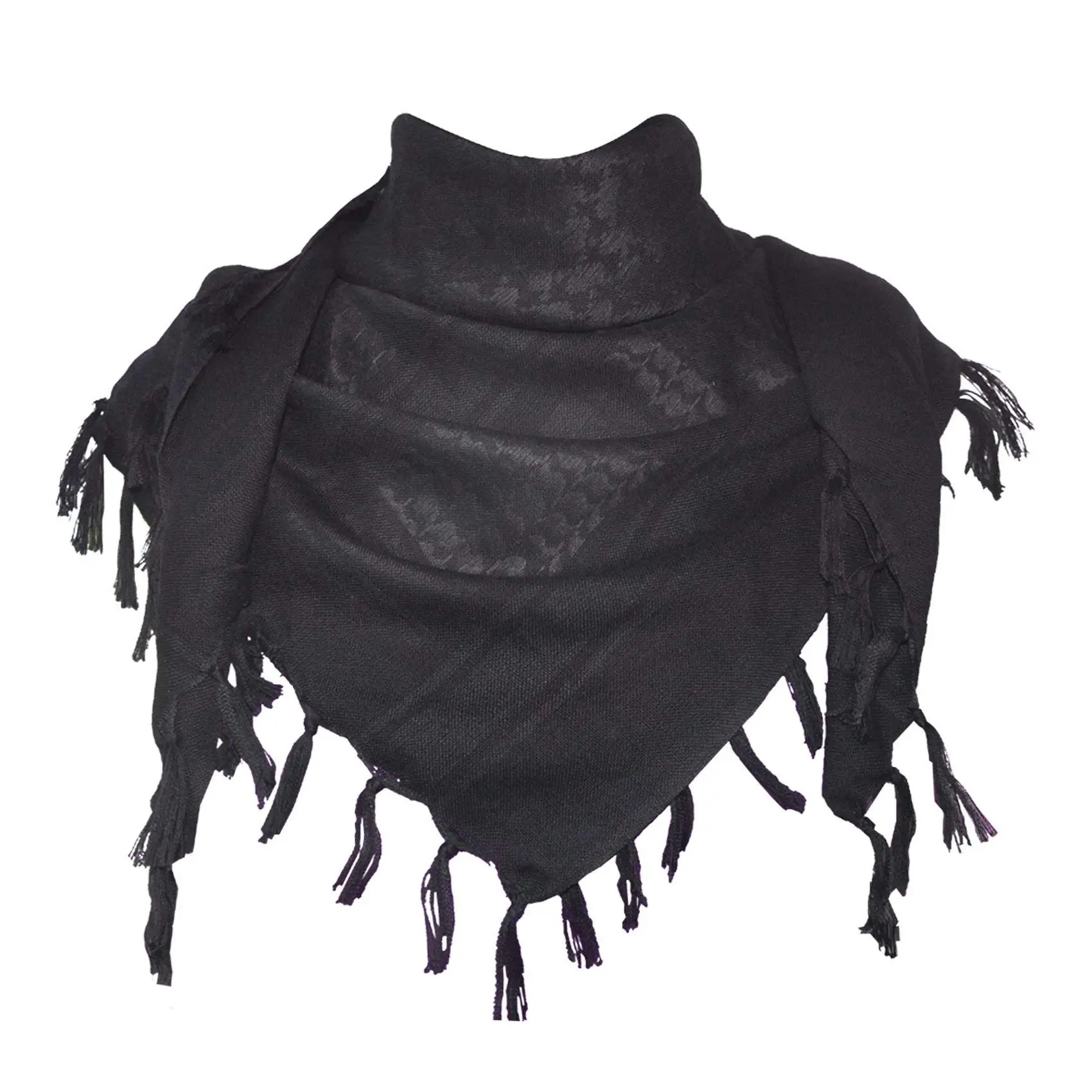 Cotton Shemagh Keffiyeh Tactical Desert Scarf Neck Head Wrap with Tassel for Men Women
