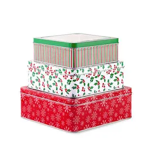 Cookie Tins (Square Set of 3), Snowflake