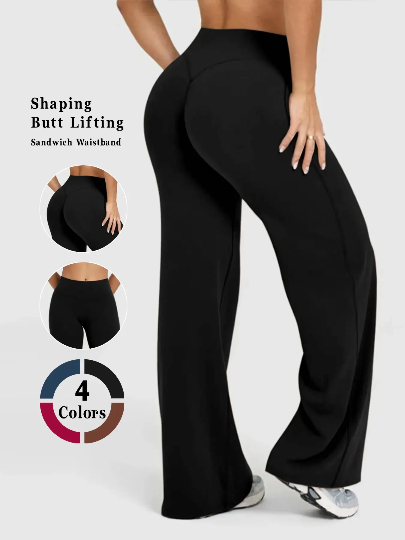 Kabuer Women's High-Waist Wide Leg Yoga Pants - Female Soft Baggy Sporty Joggers, Running Workout Sweatpants, Long Solid Color All-Season Stretch Athletic Bottoms for Gym Casual Wear, Running Workout Pants