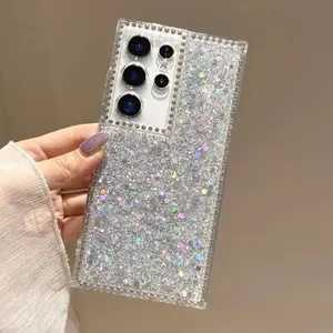 Aesthetic Shiny Glitter Sequin Diamond Case For Samsung S25 Edge S24 Plus S23 S22 S21 Ultra S20 FE A56 A36 A26 A16 A06 A55 Cover