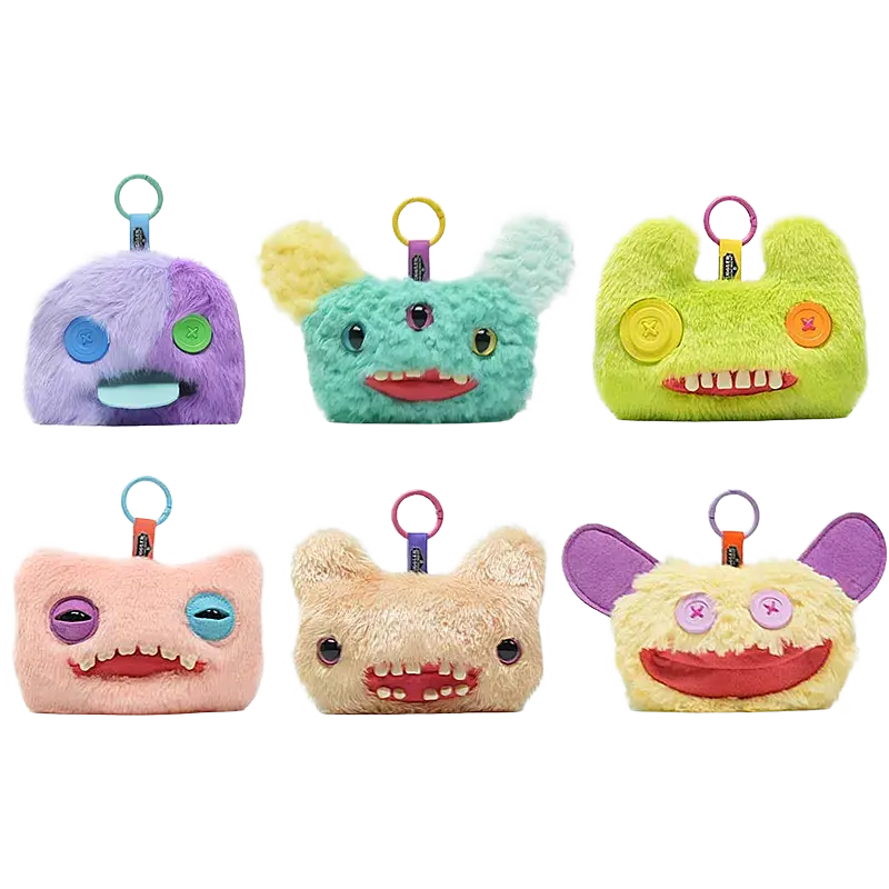 Fuggler x JAKA  Plush Coin Purse Keychain - Lab Escape Series Ugly-Cute Monster Small Storage Pouch for AirPods, Lipstick & Keys, Collectible Backpack Charm Gift