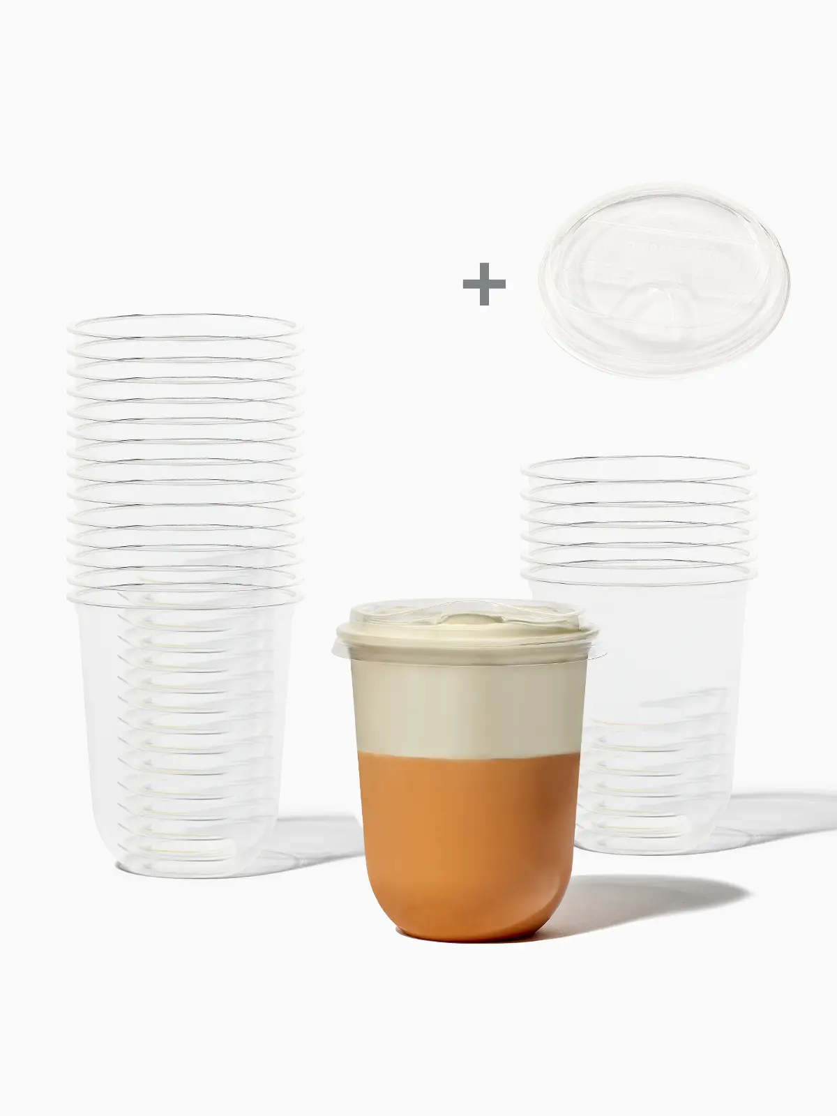 NATURAL 16oz Rounded Bottom Compostable Arc 96mm Cup & Sip Lid Bundle - Bulk